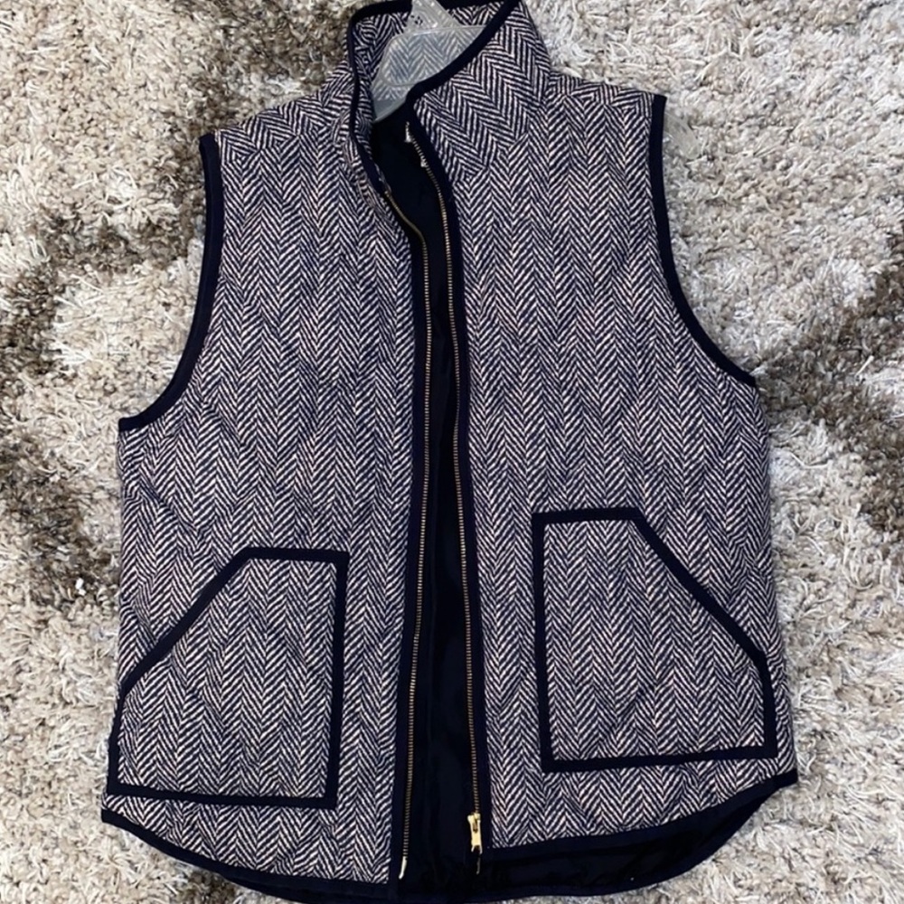 J.Crew Black And White Quilted Puffer Vest